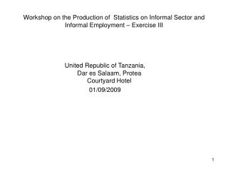 United Republic of Tanzania, Dar es Salaam, Protea Courtyard Hotel 01/09/2009