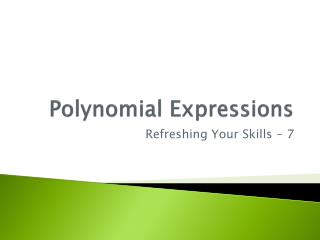 Polynomial Expressions