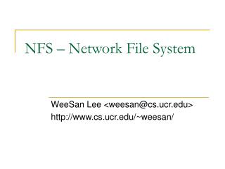 NFS – Network File System