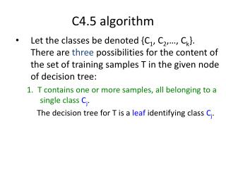 C4.5 algorithm