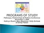 PROGRAMS OF STUDY