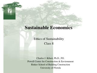 Sustainable Economics