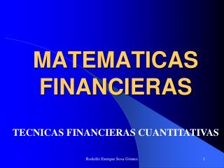 PPT - MATEMATICAS FINANCIERAS PowerPoint Presentation, Free Download ...