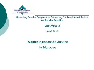 Women’s access to Justice in Morocco