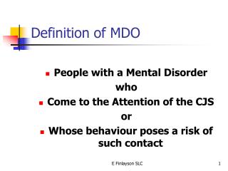 Definition of MDO