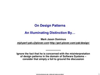 On Design Patterns An Illuminating Distinction By…