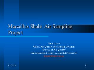 Marcellus Shale Air Sampling Project