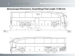 Abmessungen/Dimensions; Gesamtlänge/Total Length 13 000 mm