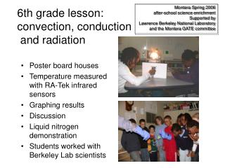 6th grade lesson: convection, conduction and radiation
