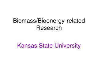 Biomass/Bioenergy-related Research