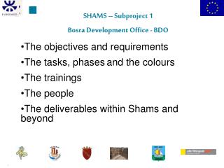 SHAMS – Subproject 1 Bosra Development Office - BDO