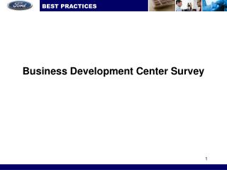 Business Development Center Survey