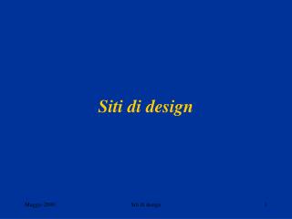 Siti di design