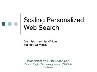 Scaling Personalized Web Search