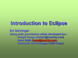 Introduction to Eclipse