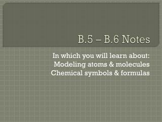 B.5 – B.6 Notes