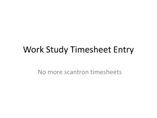 Work Study Timesheet Entry