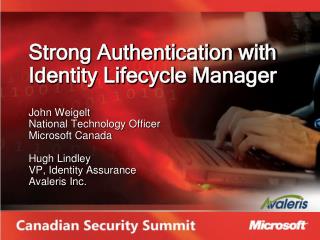 Strong Authentication with Identity Lifecycle Manager