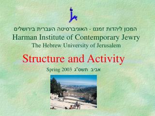 Structure and Activity Spring 2003 אביב תשס”ג