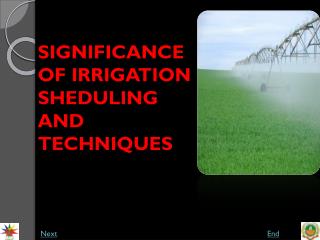 SIGNIFICANCE OF IRRIGATION SHEDULING AND TECHNIQUES