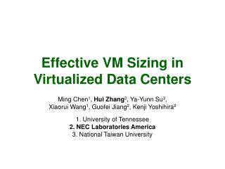 Effective VM Sizing in Virtualized Data Centers