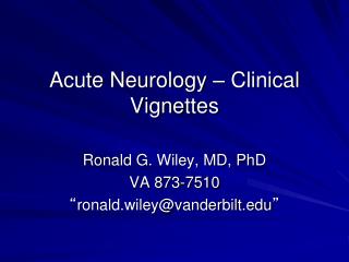 Acute Neurology – Clinical Vignettes