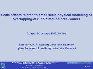 Scale effects related to small scale physical modelling of overtopping of rubble mound breakwaters