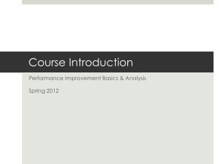 Course Introduction