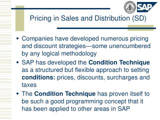 Pricing in Sales and Distribution (SD)