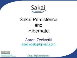 Sakai Persistence and Hibernate