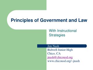Principles of Government and Law