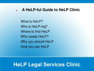 HeLP Legal Services Clinic