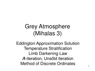 Grey Atmosphere (Mihalas 3)