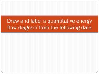 Draw and label a quantitative energy flow diagram from the following data