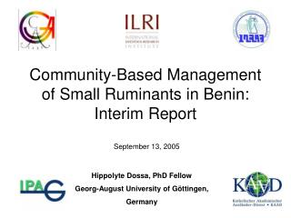 Community-Based Management of Small Ruminants in Benin: Interim Report