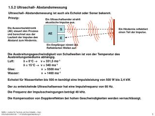 1.5.2 Ultraschall- Abstandsmessung