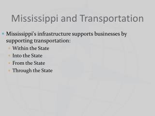 Mississippi and Transportation