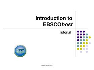 Introduction to EBSCO host