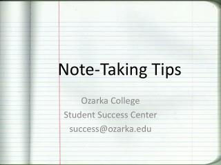 Note-Taking Tips