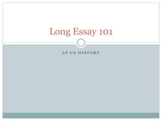 Long Essay 101