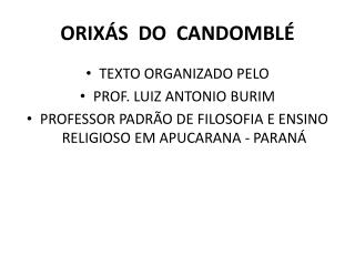 orixás  do  candomblé