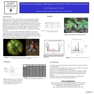 Conservation and Adaptive Management of the Rare Orchid Isotria medeoloides