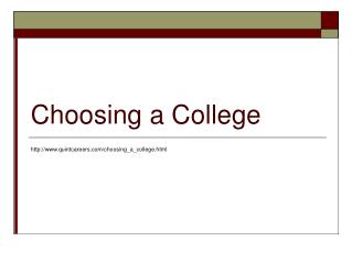 Choosing a College