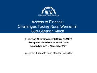 Access to Finance: Challenges Facing Rural Women in Sub-Saharan Africa