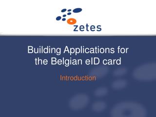 Building Applications for the Belgian eID card