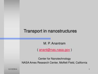 Transport in nanostructures