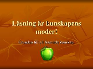 Läsning är kunskapens moder!