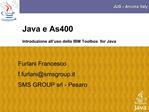 Java e As400 Introduzione all uso della IBM Toolbox for Java