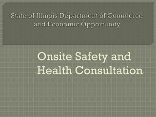 State of Illinois Department of Commerce and Economic Opportunity