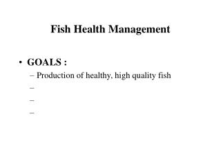 Fish Health Management